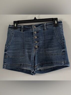 Wallflower Flirty Curvy High Rise Shorts Size 5 Button Fly Denim
